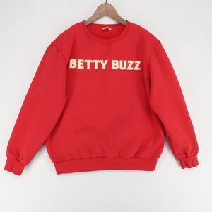 Betty Buzz Sweatshirt Adult XL Red Pullover Crewneck Graphic Logo‎ Spellout